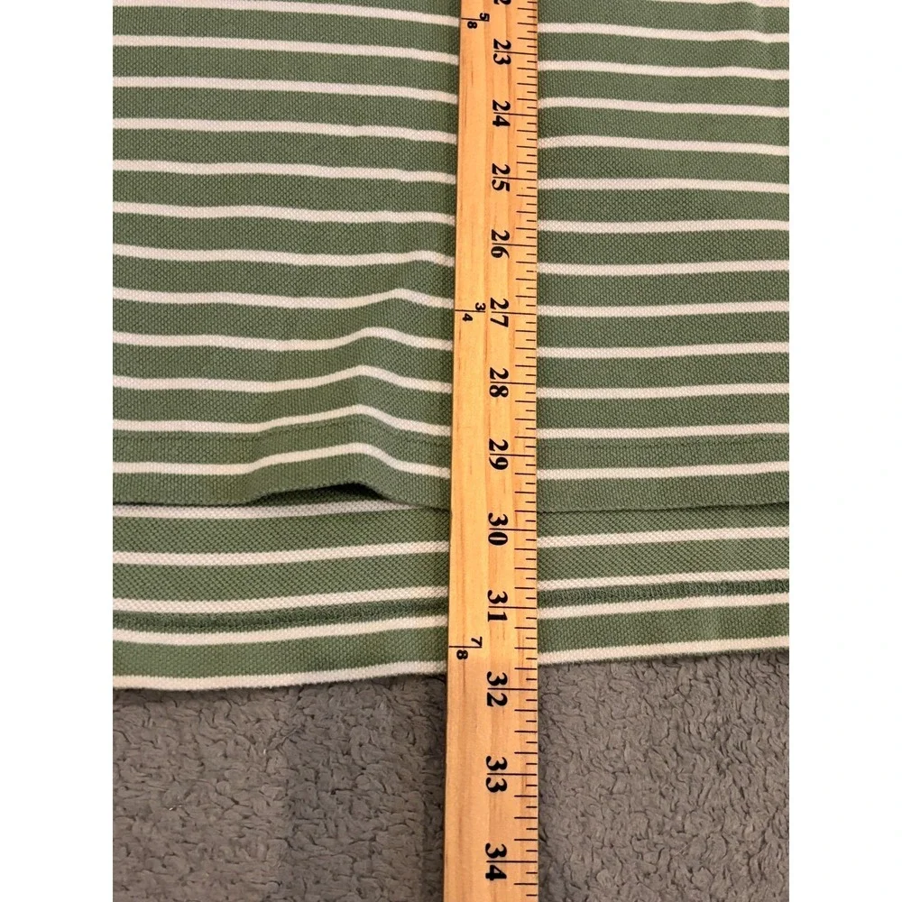 VTG Polo by Ralph Lauren Polo Shirt Mens Large Green Striped Pony Golf Preppy
